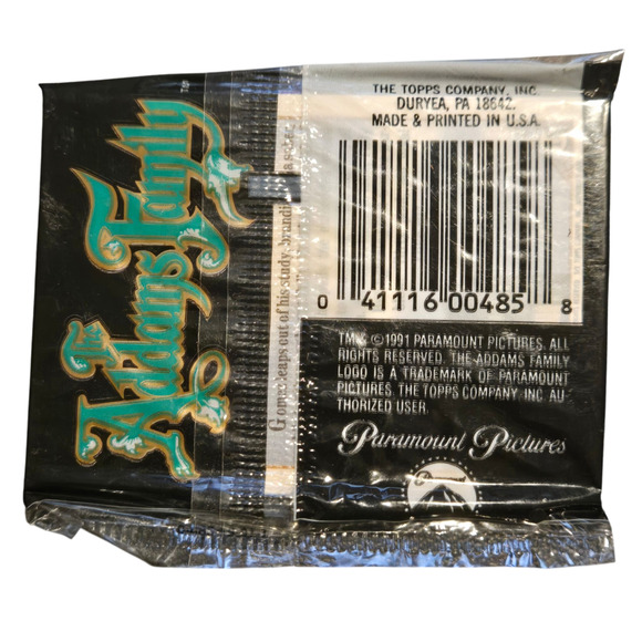 Topps The Addams Family Wax Pack Lot of 5 1991 Sealed Movie 8 Card Packs Sticker - Picture 3 of 3